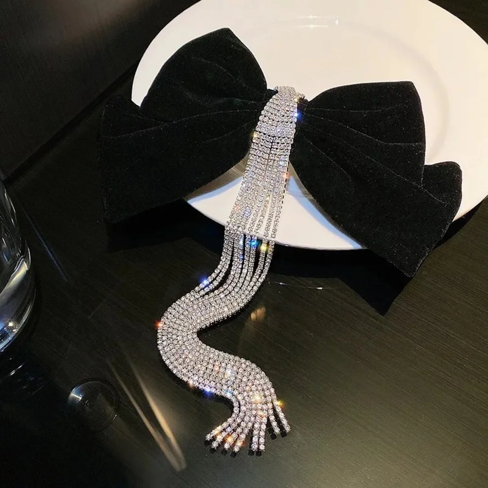 Oversized Velvet Bow French Barrette Hair Clip